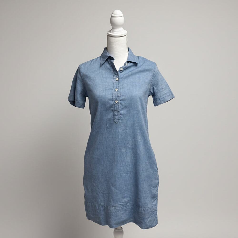 Ann Mashburn blue chambray popover dress, size XS